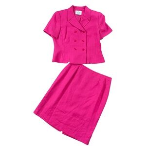 NWOT Le Suit Petite double breasted skirt suit size 12P